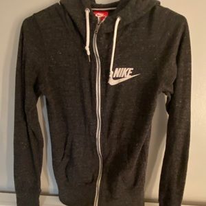 Black zip-up Nike hoodie